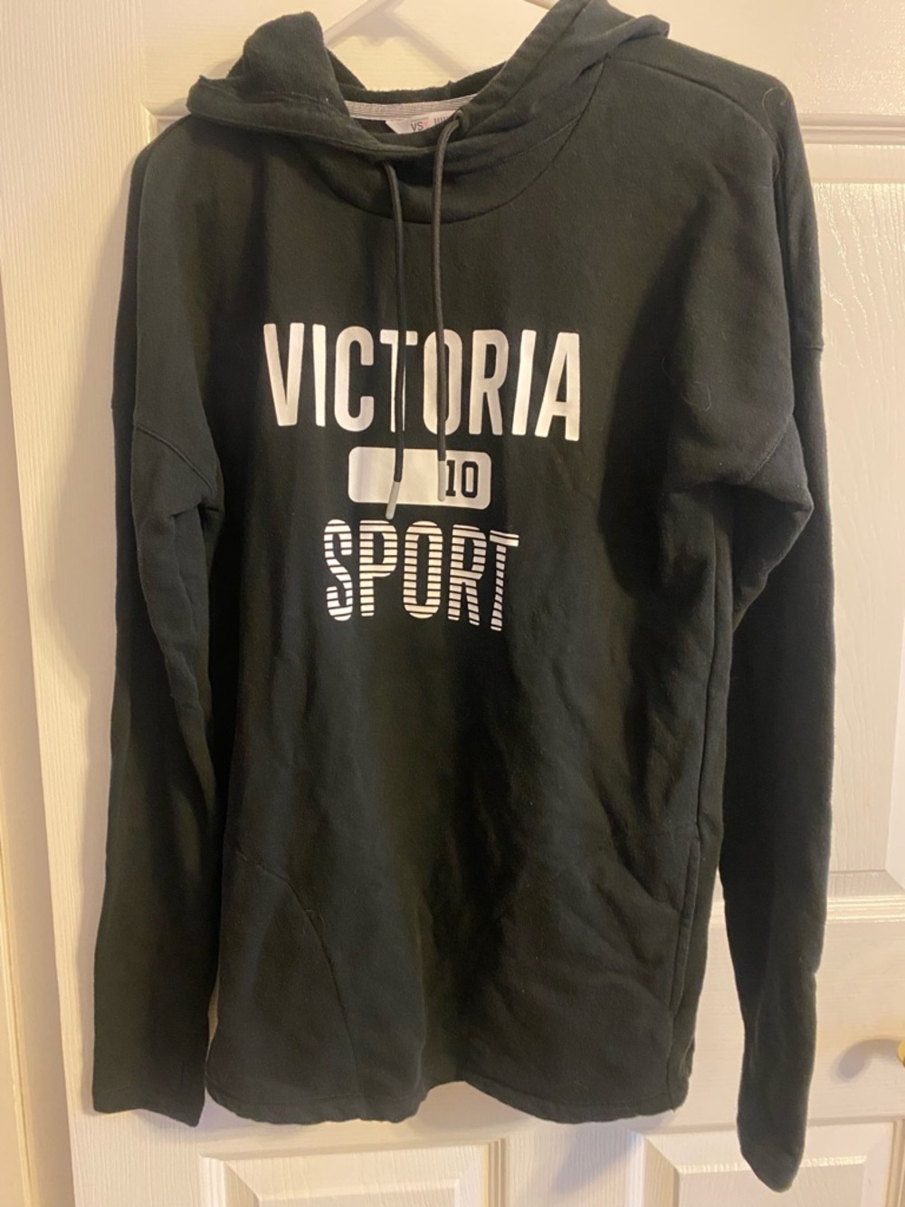 Victoria's Secret Black Hoodie with White Victoria Sport Logo